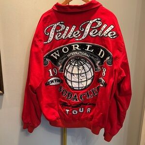 Pelle Pelle sold a club Red Jacket with Embroidered Design EUC 4XL
